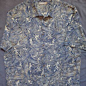 Kahala XXL Blue and Beige button-down shirt